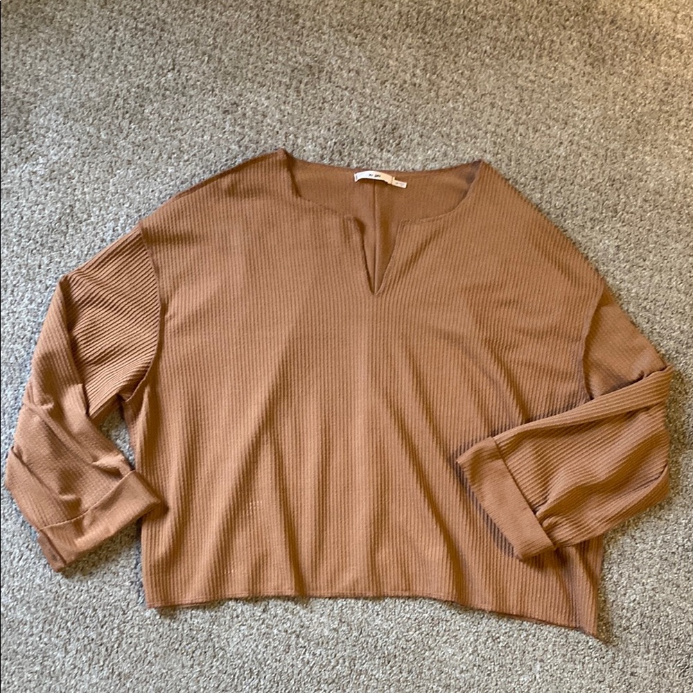 Women's Tan Ribbed Top